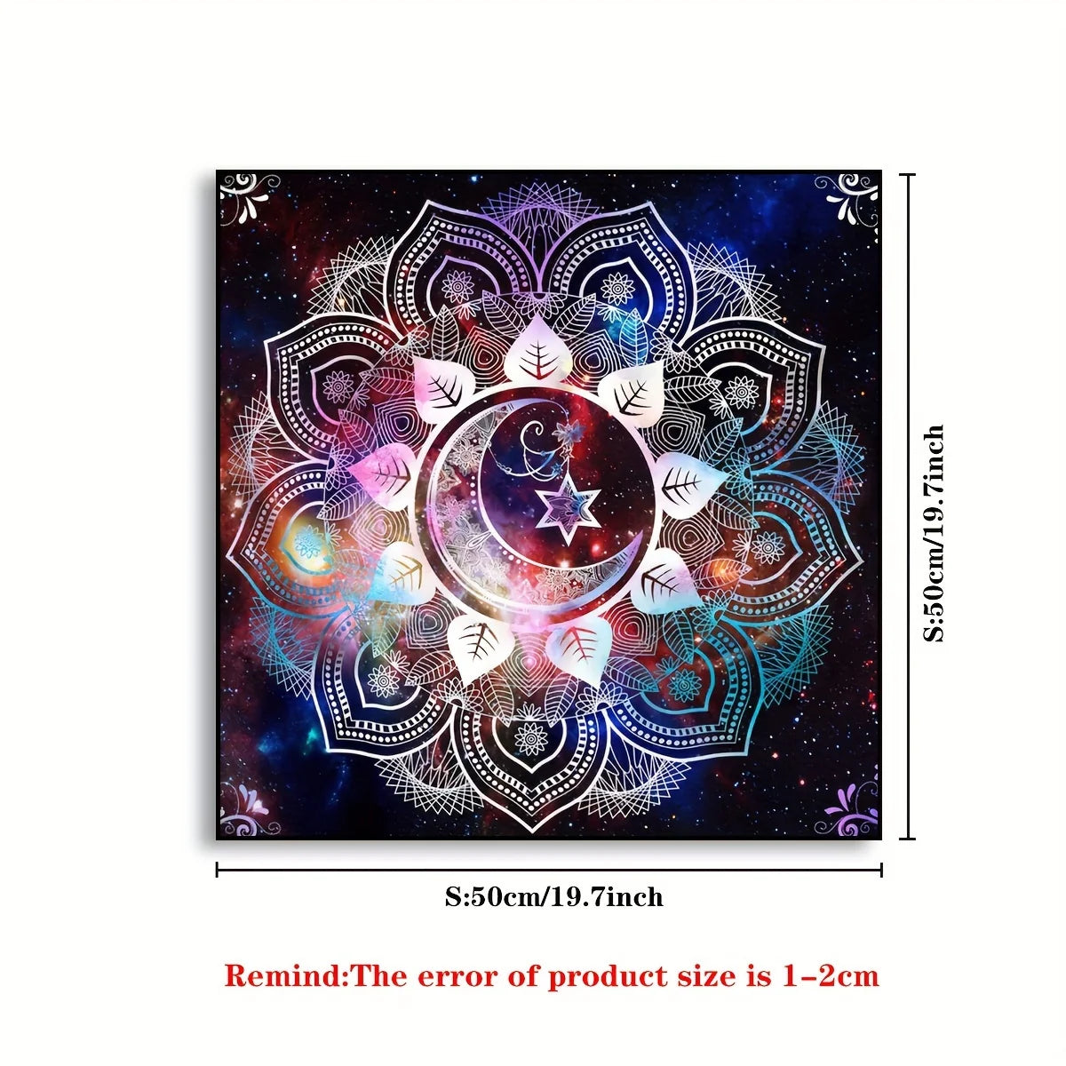 🧿 Mandala Moon Tarot Card Tablecloth – Mystic Moon Sky Divination Cloth & Oracle Card Mat for Witchy Tarot Readings and Home Decor YLB-341