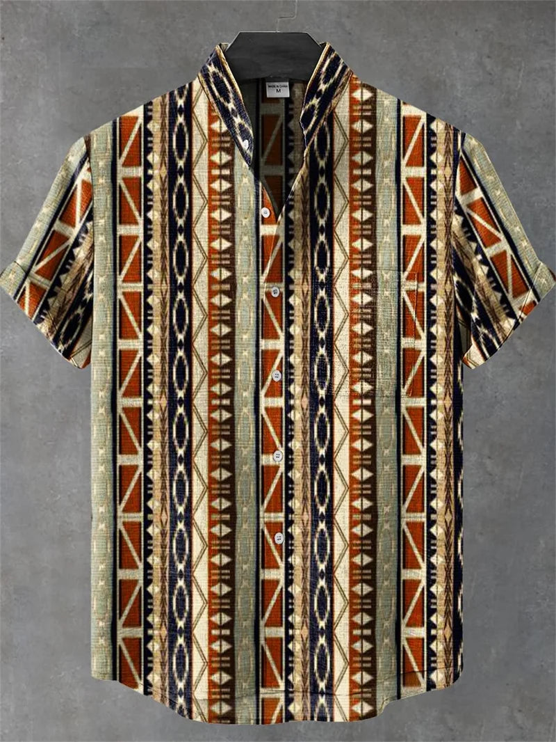 🌿 The Absolute Pure Linen 100%: Men’s Premium Hawaiian Shirt – Short-Sleeve Casual Fashion Print, 100% Organic Flax Linen, Ultra-Breathable Designer Summer Top RF5814