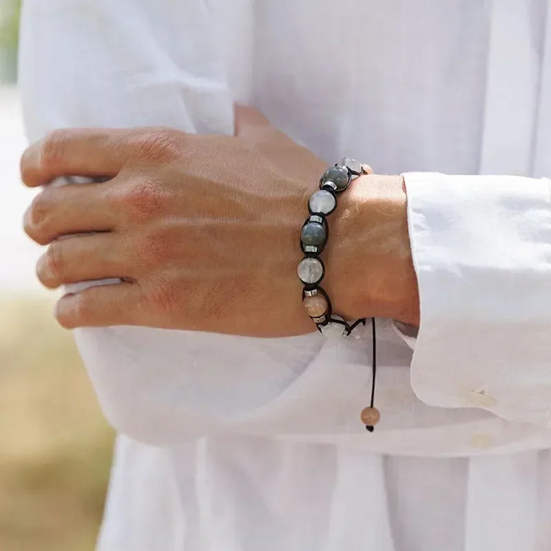 ✨ Raw African Turquoise & Lava Bead Bracelet – Natural Healing Jewelry for Men & Women – Grounding & Spiritual Wellness S1