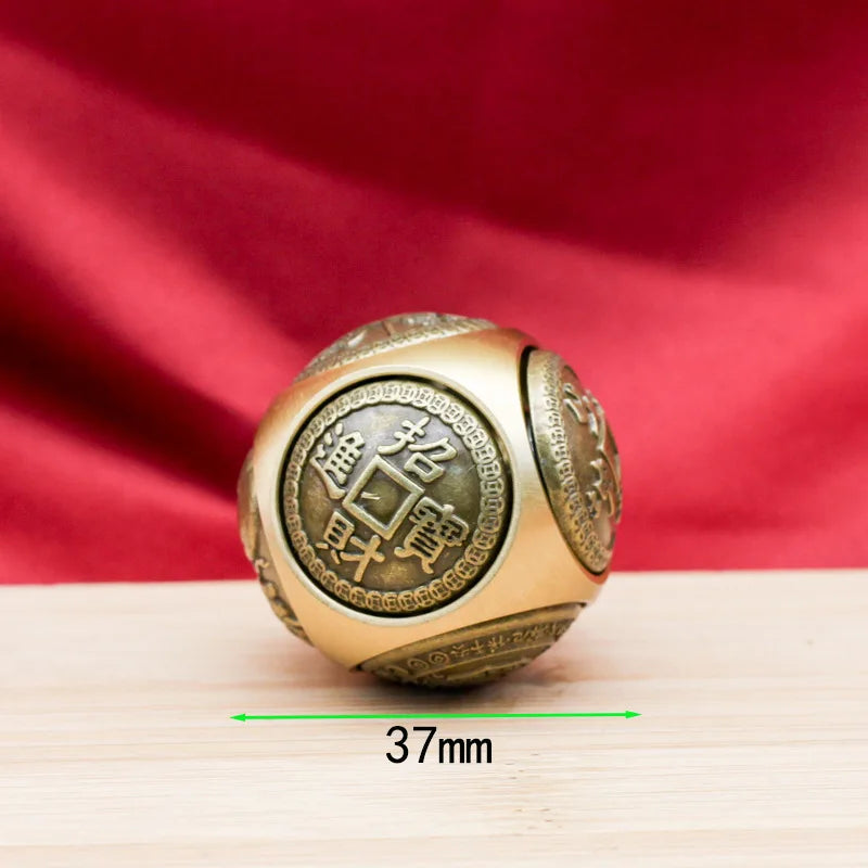 Six-Faced Chinese Lucky Coin Spinner – Rotating Fidget Toy for Stress Relief, Anxiety Reduction, and Focus Enhancement