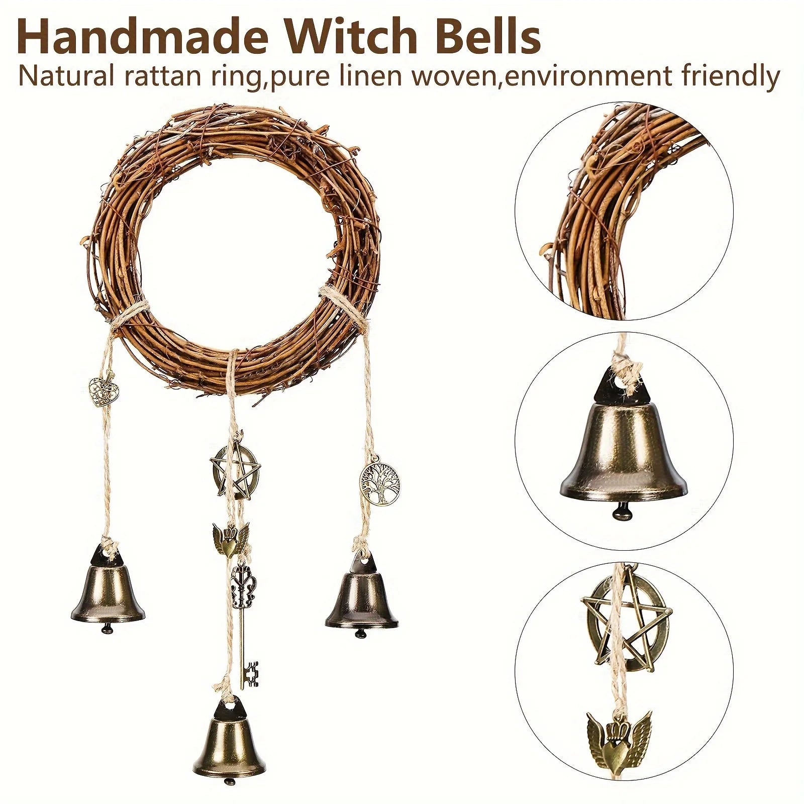 🔔 Vintage Bell Pendant – Home Décor Charm & Door Knob Ornament | Hobbyist Craft & Gift | Free Shipping