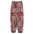 👖 Women’s Bohemian Printed Casual Pants – Comfortable, Breathable Sunscreen Mid-Waist Lantern Pants Red