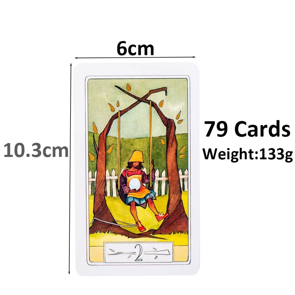 Curious Travels Tarot Deck – 79 Watercolor Cards for Precognition & Divination | Compact 10.3 × 6 cm Size