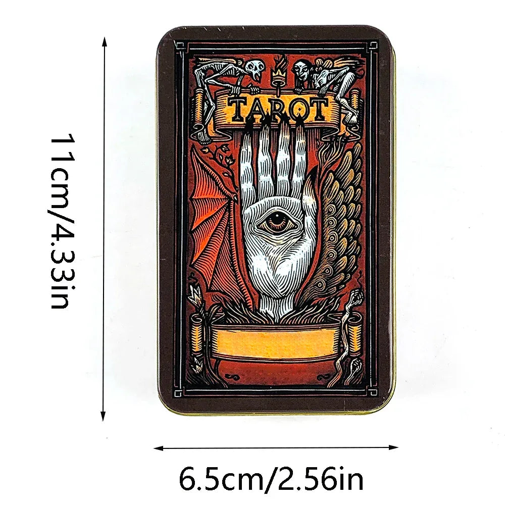 High-Quality Tarot Deck - 78 Gilded Cards in a Durable Tin Metal Box with Guidebook