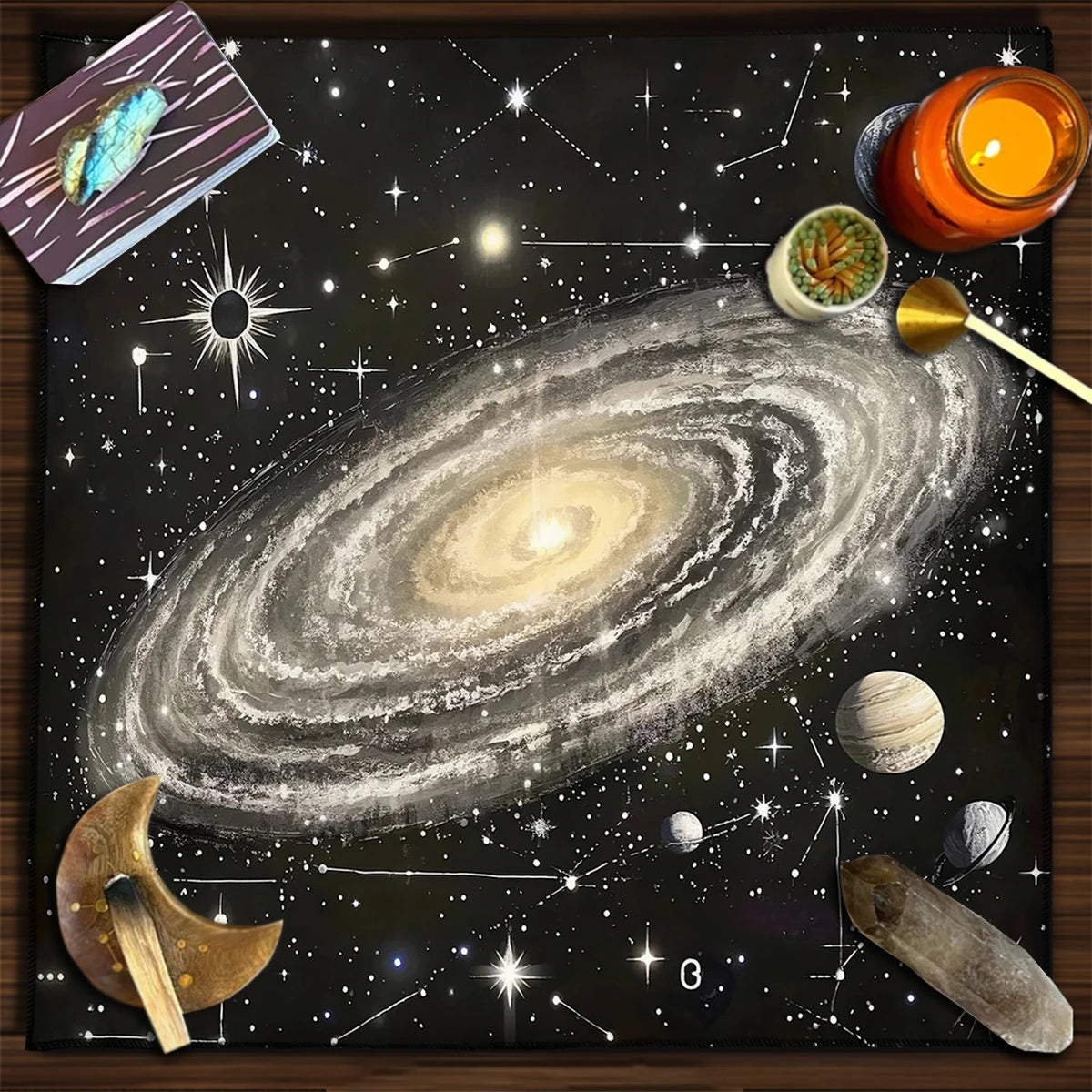🌌Galaxy Sky Tarot Tablecloth | Altar Cloth with Cosmic Starry Night Design – Astrology Divination Cloth & Tarot Mat for Mystical Home Decor HDS-2508271057