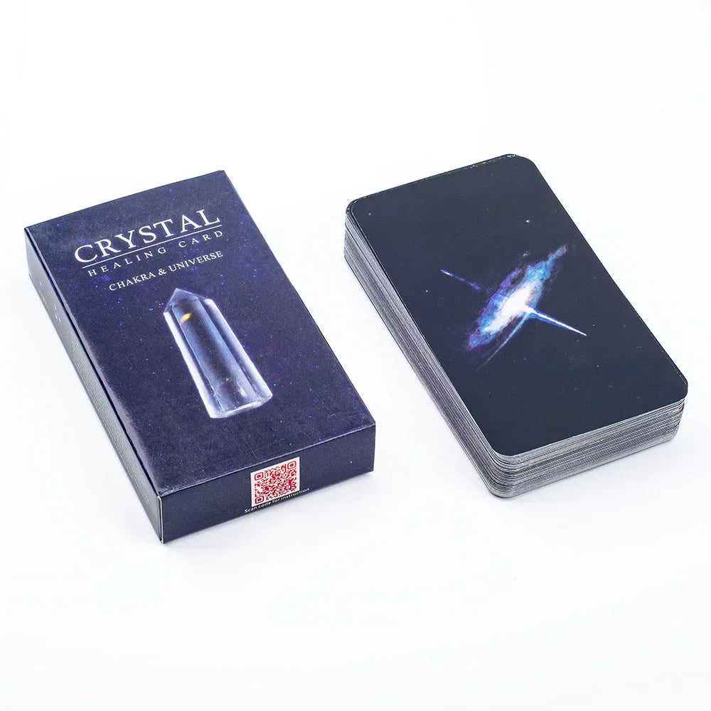 Crystals Healing Cards – 60-Card English Oracle Deck with PDF Guidebook for Crystal & Zodiac Insight