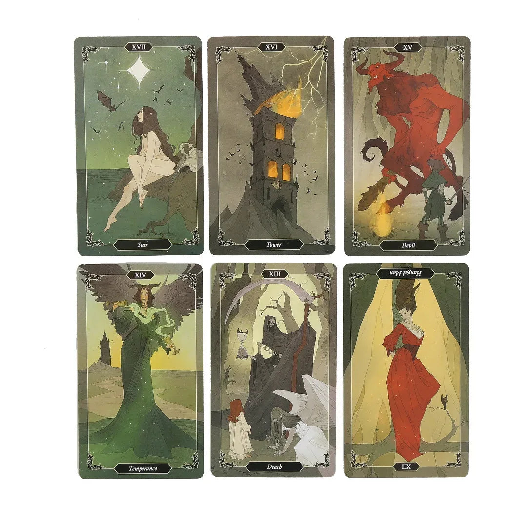 Dark Wood Tarot Cards – 78-Card English Oracle Deck for Divination, Family Board Games & Spiritual Exploration