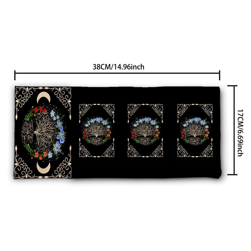 🌿 Floral Tree of Life Tarot Storage Bag with Moon Starry Sky Wrap Pouch – Multi-functional Tarot Deck Protector and Divination Table Cloth ZBD(121) 1PC