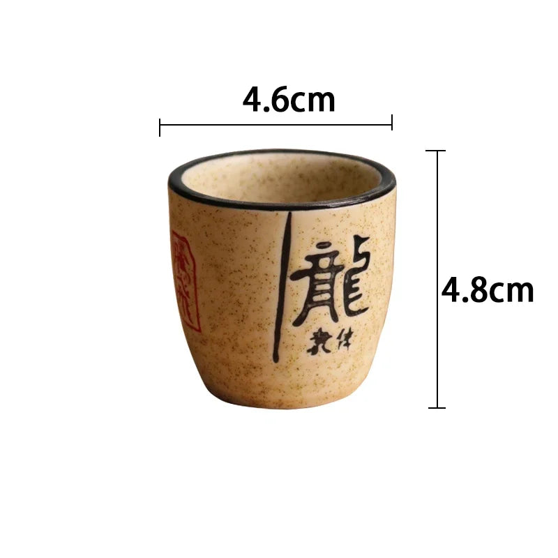 🍶 50ml Japanese-Style Ceramic Antique White Wine Cup – Classic Sake Set, Retro Coffee Cup & Shochu Pot for Home | Free Shipping