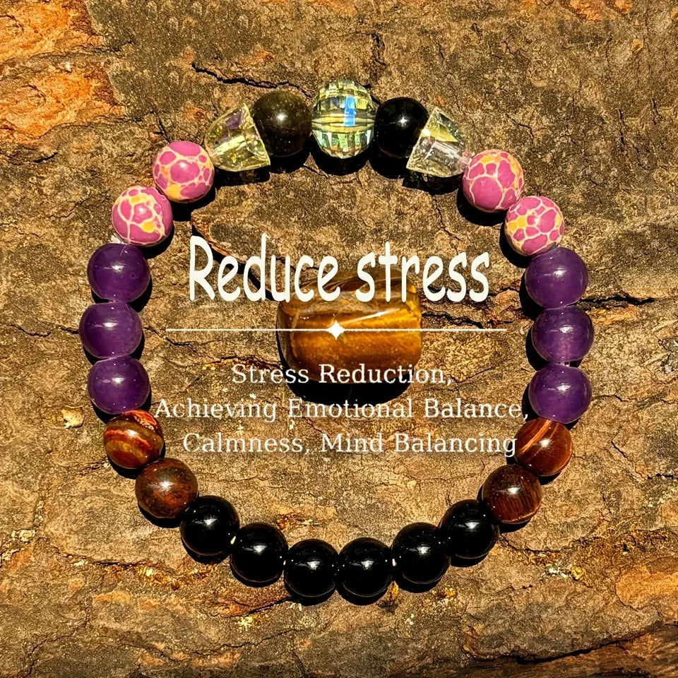 🔥 Red Tiger Eye & Imperial Jasper Bracelet: Homeopathic Energy Balancing for Strength & Stress Relief