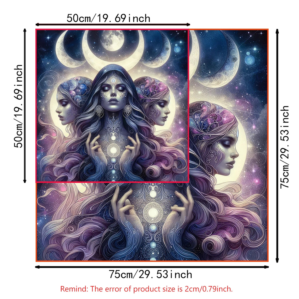 🃏 Purple Crystal Moon Tarot Tablecloth – Witch Altar Cloth with Starry Sky Design for Witchcraft, Astrology & Oracle Card Divination