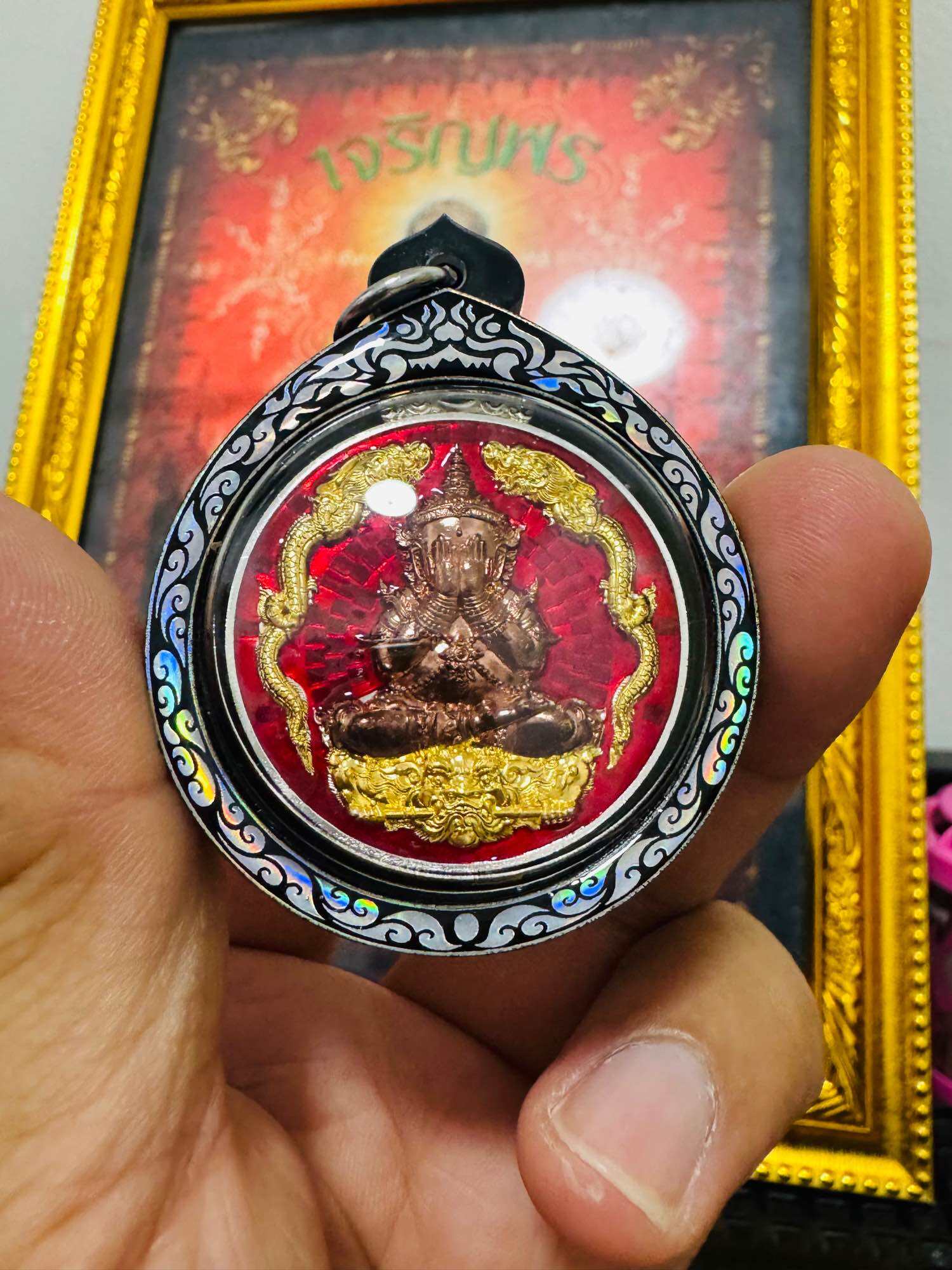 🌟 Supreme Phra Pidta Mahasombun 100 Year Anniversary﻿ Amulet – Limited Edition 3K Metal with Red Enamel, Waterproof Laser Casing, Authentic Guaranteed! 🌟