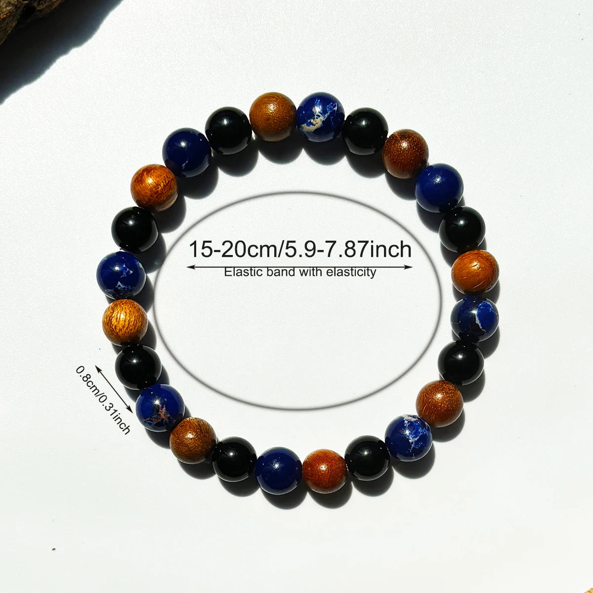 ✨ Wisdom and Life Bracelet – Handmade Lapis Lazuli and Wood Beads – Homeopathic Healing Jewelry for Men and Women