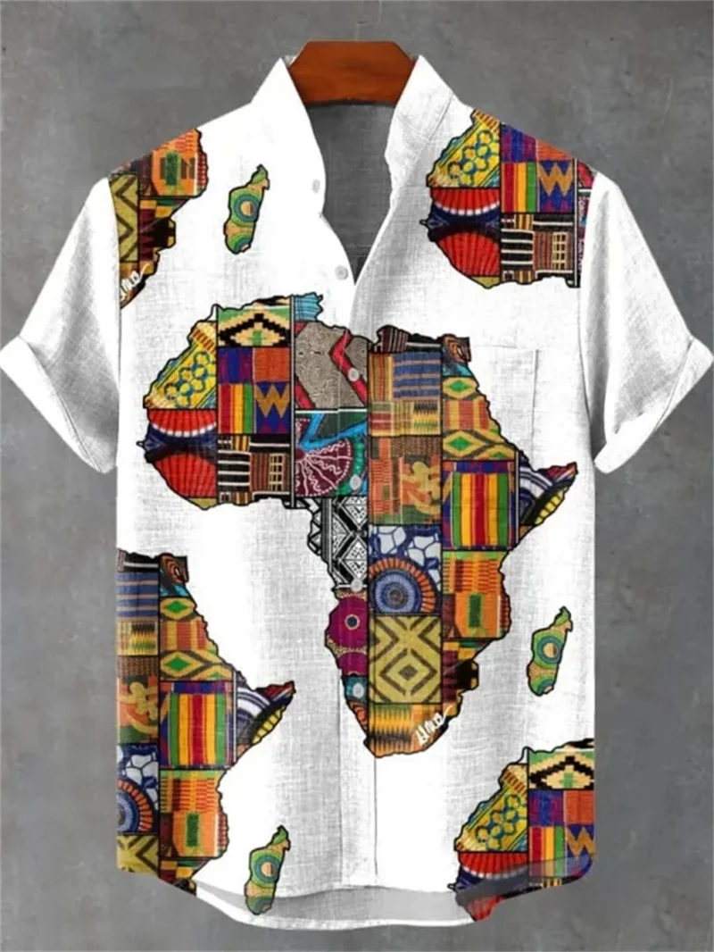 🏝️ The Elite Geometric Camisa: Premium Men’s Short-Sleeve Linen Shirt – High-Definition 3D Artistic Print, Ultra-Breathable Casual Button-Down, and Sophisticated Hawaiian Holiday Fashion (Incredible Value Edition)