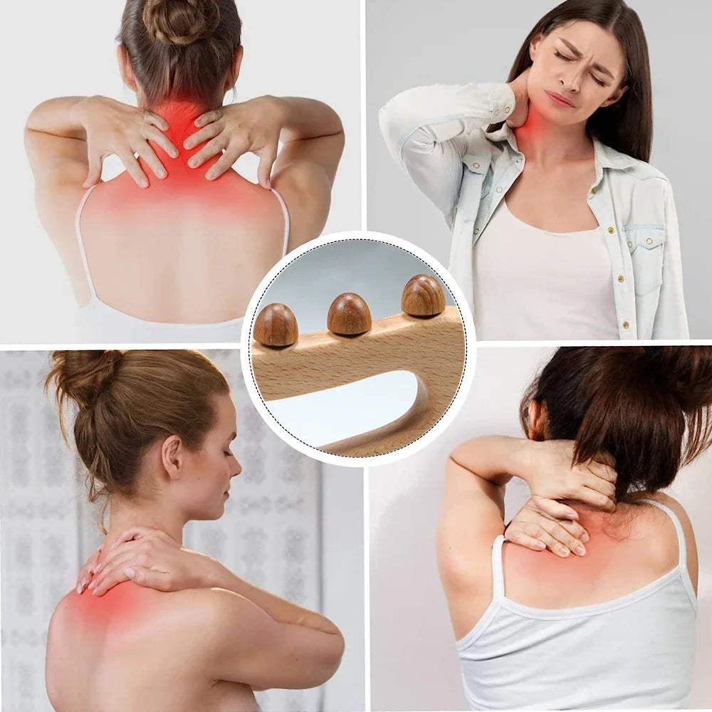Wooden Trigger Point Massage Brush – Wood Therapy Tool for Cellulite Reduction, Lymphatic Drainage & Body Sculpting﻿
