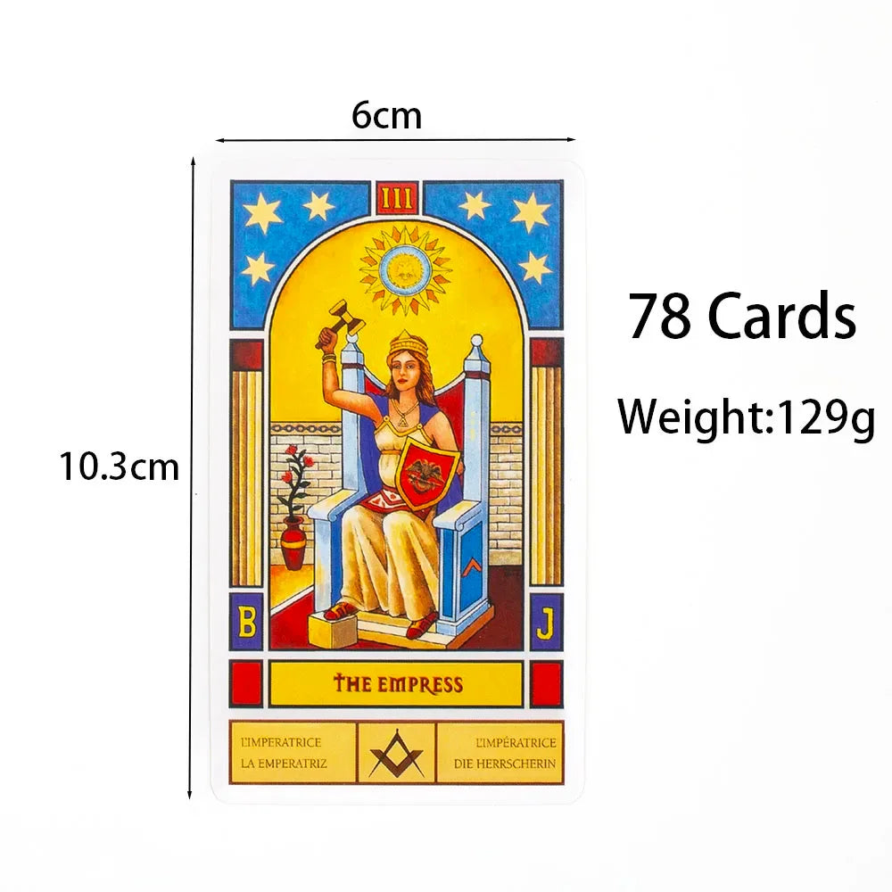 Masonic Tarot Deck by Patricio Diaz Silva – 78-Card Esoteric Fortune Telling Deck with Guidebook, 10.3 × 6 cm