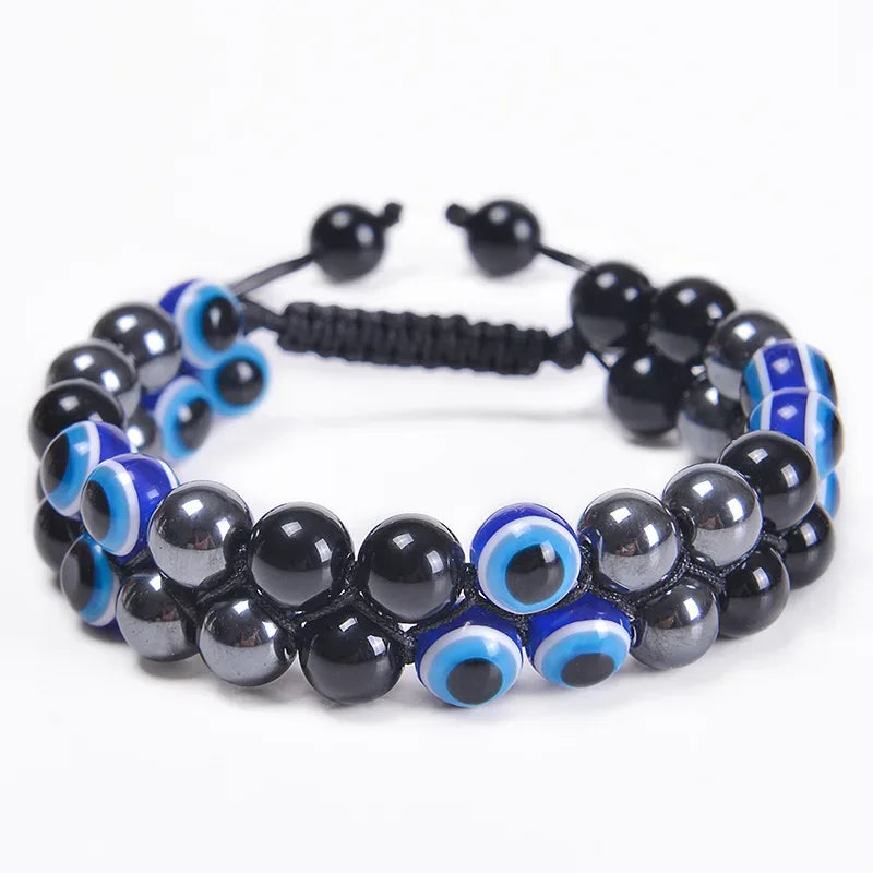 🛡️ Triple Protection Bracelet: Tiger Eye, Black Obsidian & Hematite 8mm Beads – Ultimate Energy Shield, Grounding & Healing Crystal Bangle for Men & Women 8MM Bead Bracelet-30
