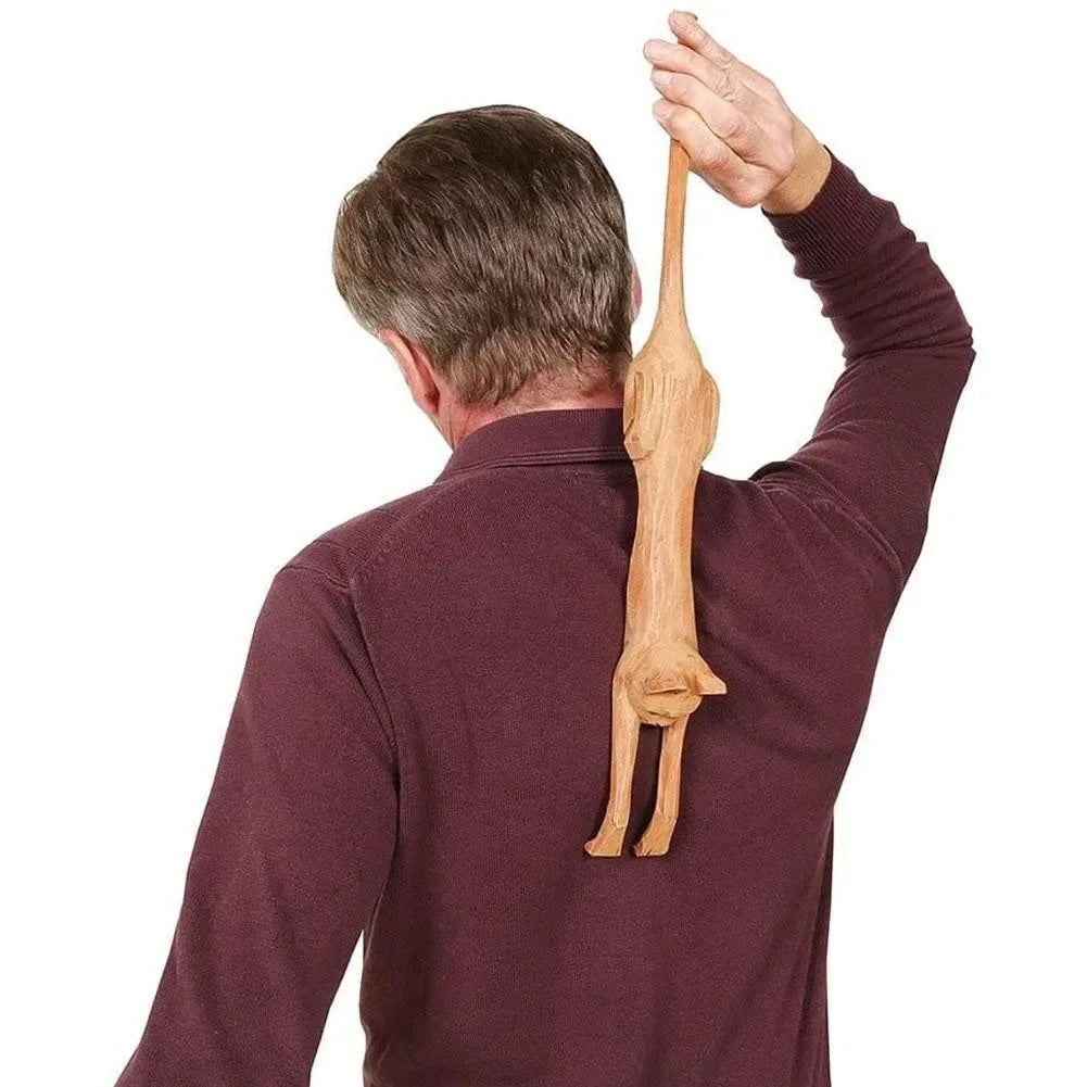 Cute Cat Shape Wooden Back Scratcher – Relaxing Claw Massage Tool for Itch Relief & Skin Protection﻿