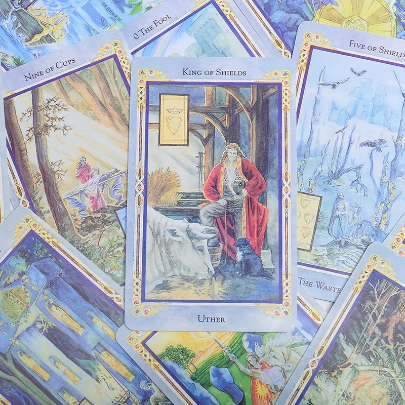 ⚔️ Legend: The Arthurian Tarot Deck – 78 Cards | Stunning Watercolor Art & Celtic Knotwork | Complete Guidebook Included | Family & Party Board Game Edition