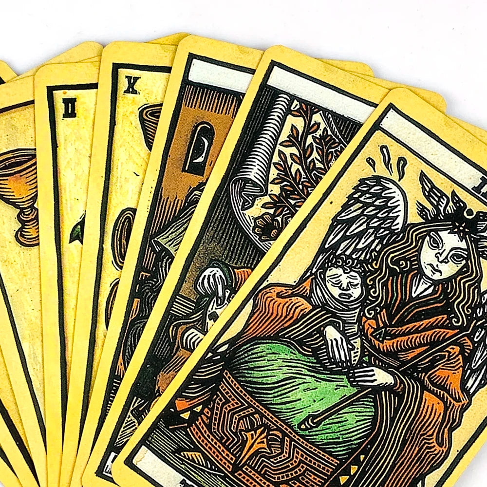 💗 High-Quality Tin Metal Box Tarot Deck – 78 Cards with Gilded Edges & Guidebook