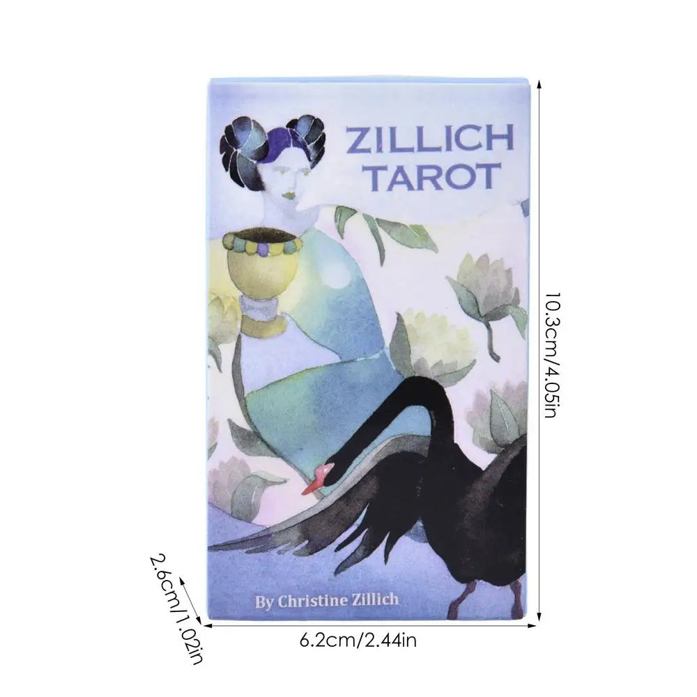 Zillich Tarot – 78-Card Deck with Guidebook in Colorful Ink Painting Style, English Edition for Divination and Board Games