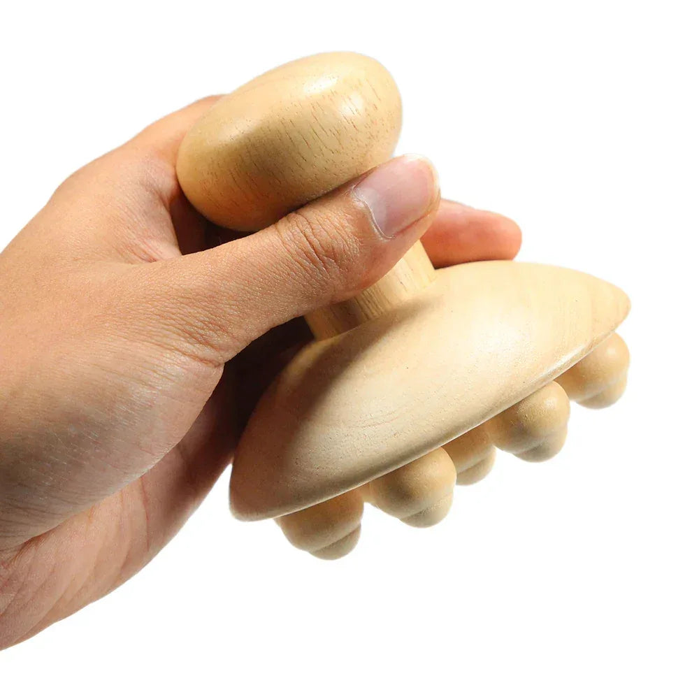 Wooden Handheld Massage Cup – Swedish Wood Therapy Cup for Lymphatic Drainage, Body Sculpting & Anti-Cellulite Gua Sha﻿