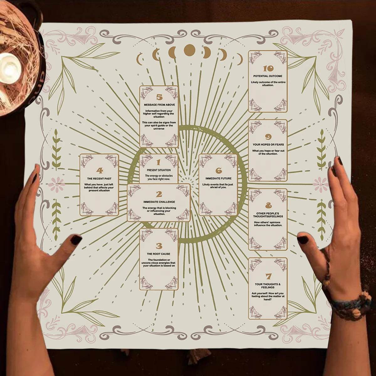 Celtic Cross Altar Cloth - Luxe Tarot Mat for Spiritual Practice