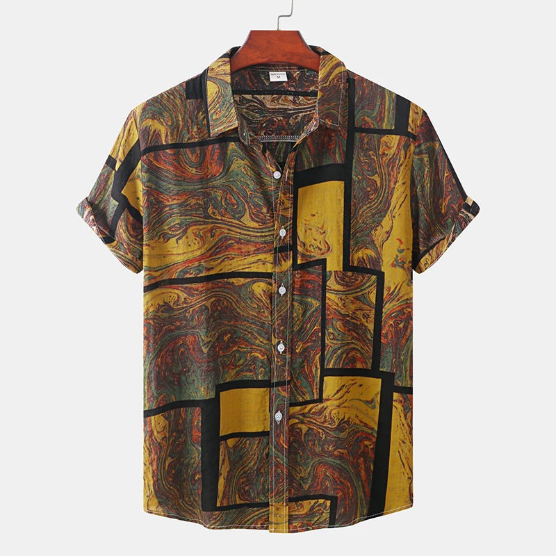 🏝️ The Y2K-Luxe Horizon Hawaiian Shirt: Premium Men’s Oversized Vintage Top – High-Definition Graphic Print, Ultra-Breathable Cooling Fabric, and Signature Harajuku-Style Loose Fit (S-6XL)