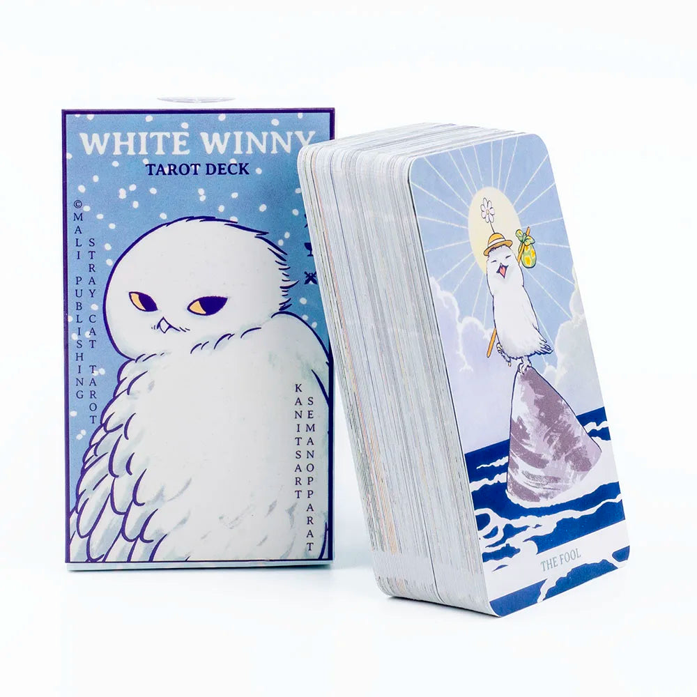 🦉 White Winny Tarot – 80-Card Fortune Telling & Divination Deck with PDF Guidebook for Intuitive Readings, Self-Discovery & Party Board Game