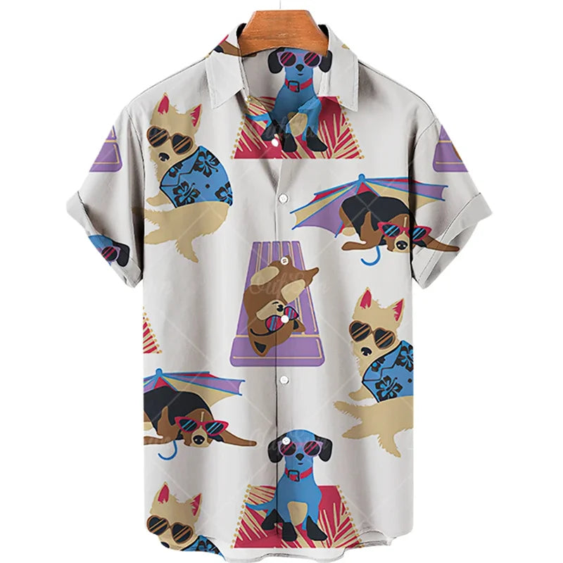 ✨ The Wild Feline Edition: Premium Men’s 3D Angry Cat Hawaiian Shirt – High-Definition Stereo Visual Graphic, Oversized Breathable Summer Tee, Ultra-Realistic Animal Print Short-Sleeve, and Sophisticated Urban-Holiday Performance Shirt (S-5XL)