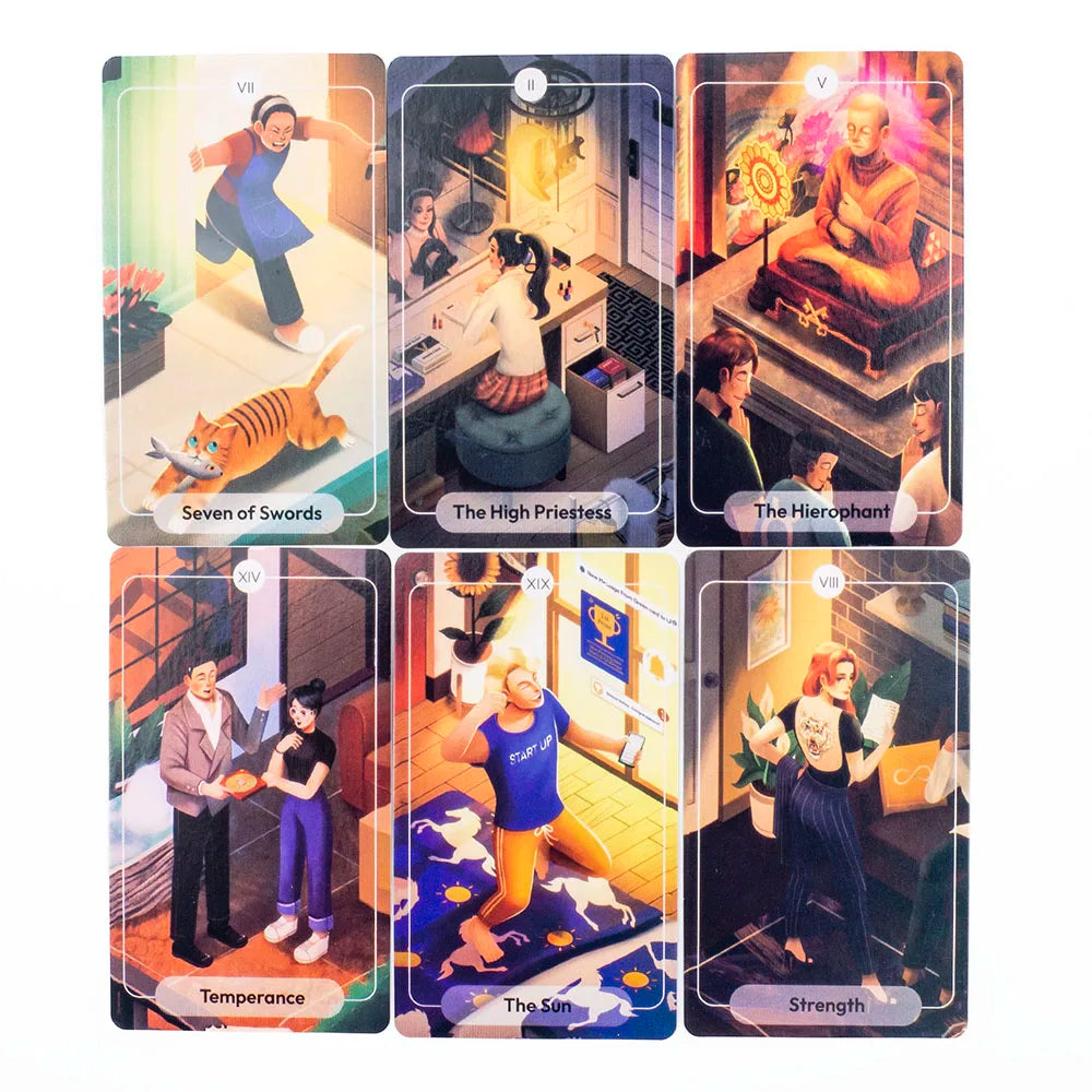 📖 78 Stories Tarot Deck – English Version Oracle Cards with PDF Guidebook | 79-Card Prophecy Deck for Family, Friends & Party Board Games