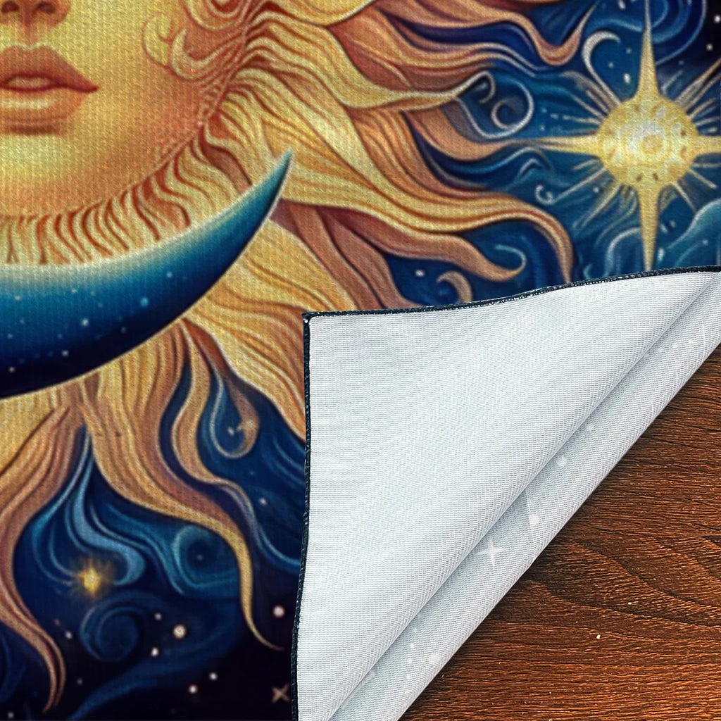 🌞🌙 Sun and Moon Tarot Card Tablecloth | Decorative Altar & Ritual Cloth | Divination & Astrological Card Game Pad