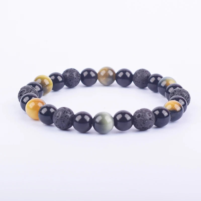✨ Magnetic Hematite, Tiger Eye & Obsidian Bracelet – Triple Protection Health Care Stainless Steel Bangle – Perfect Weight Loss Gift for Men & Women 27dream tiger eye