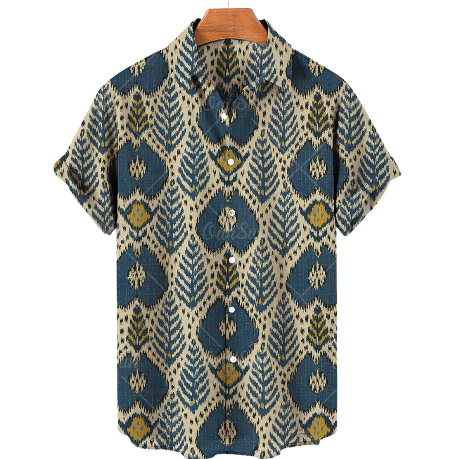 🏝️ The Dasan Majestic Edition: Ultra-Luxury Men’s High-End Hawaiian Shirt – High-Definition Floral & Ethnic Graphic Print, Premium Cooling Performance Fabric, and Sophisticated Resort-Luxe Button-Down
