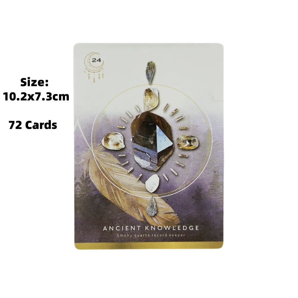Crystal Grid Oracle Cards - 72-Card Deluxe Deck with Guidebook for Family Fun, Spiritual Growth, and Entertainment