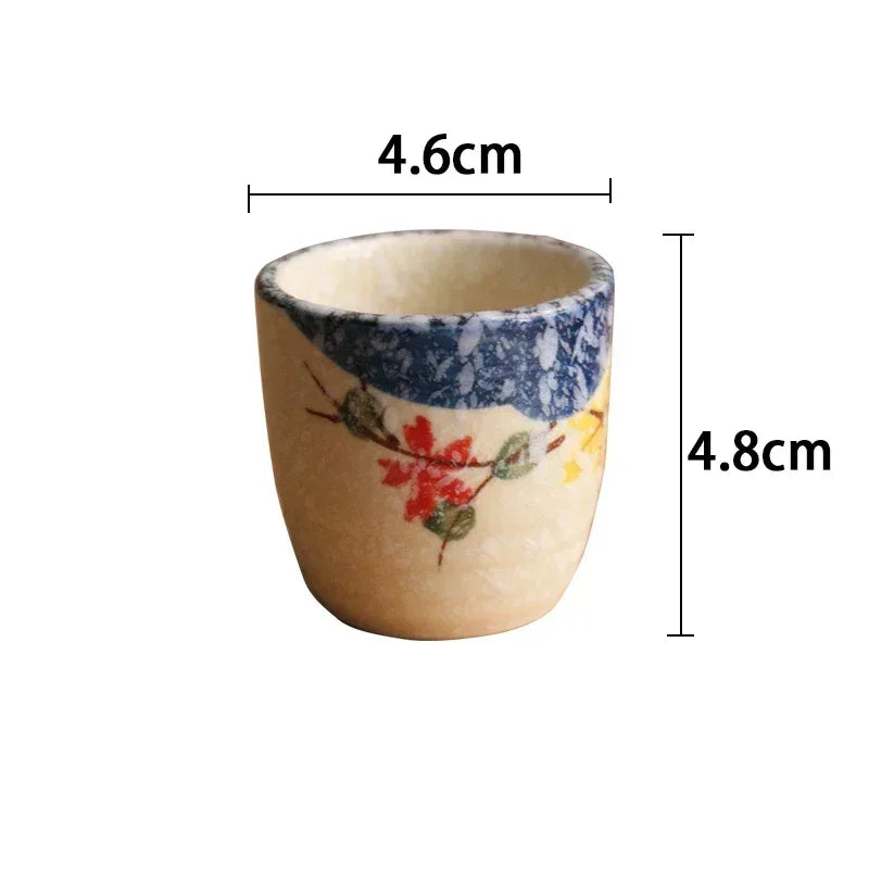🍶 50ml Japanese-Style Ceramic Antique White Wine Cup – Classic Sake Set, Retro Coffee Cup & Shochu Pot for Home | Free Shipping 50ml B-1pc