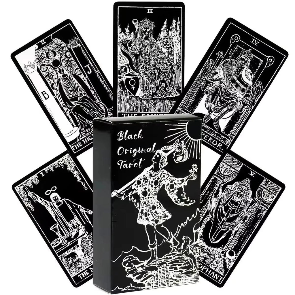 🖤⚪ Black and White Rider Tarot Deck | 78 Cards | Rider-Waite System | Beginner-Friendly Pocket Size Tarot