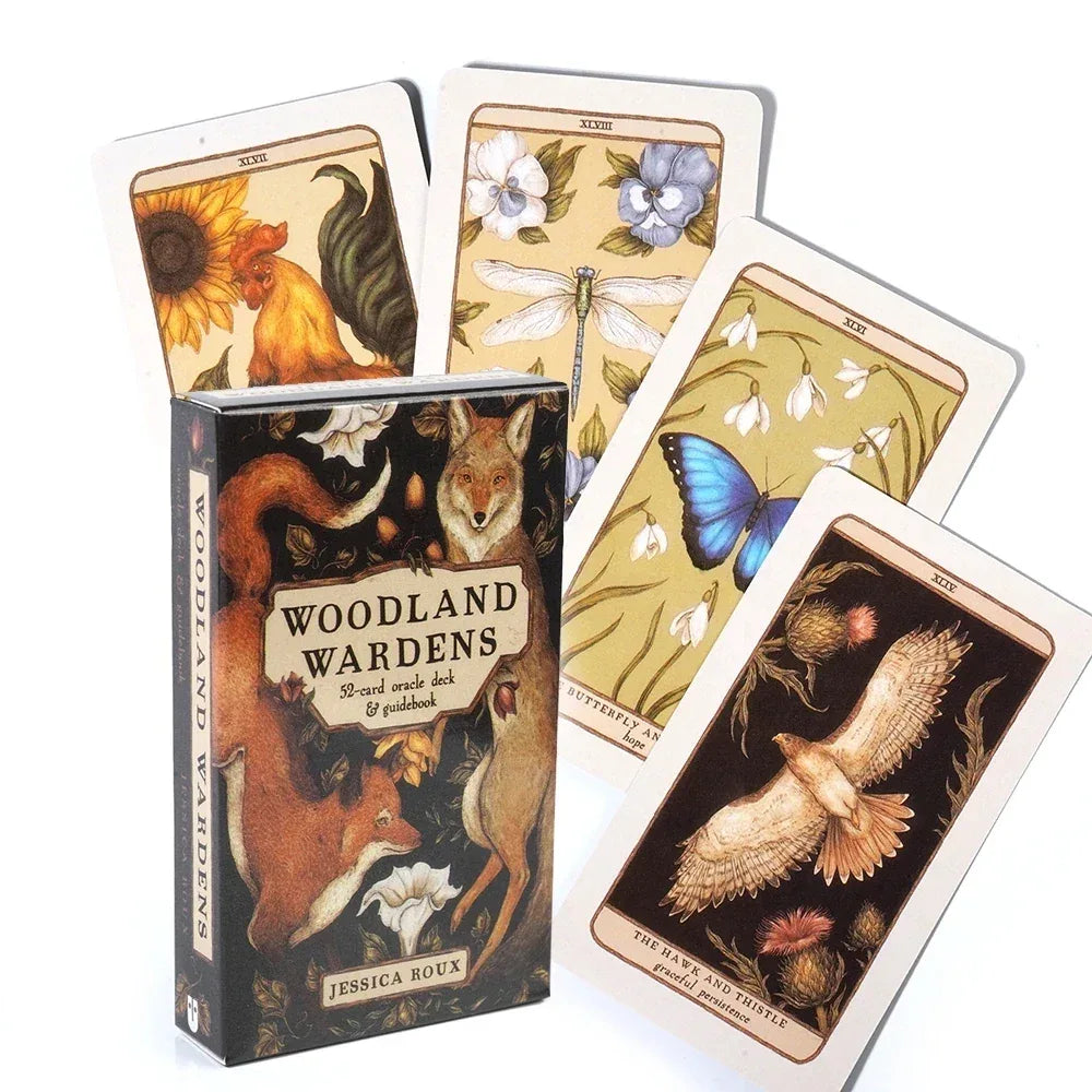 🌲Woodland Wardens Oracle Deck – 52-Card English Oracle Deck & Guidebook for Divination, Fate, and Social Tarot Games