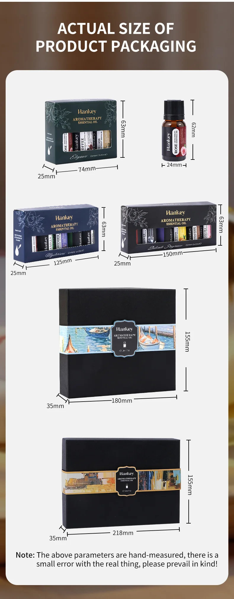 🌿 10ml Essential Oil Aromatherapy Gift Box – Water-Soluble Oils for Air Humidifiers Featuring Lavender, Rose, Eucalyptus, White Peach & Oolong Scents﻿