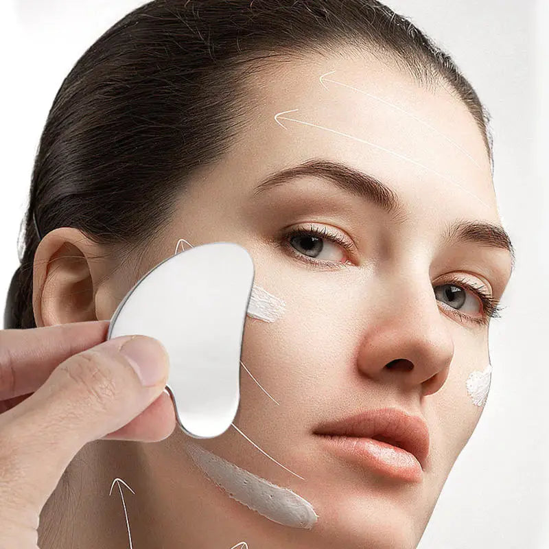 Stainless Steel Gua Sha Scraper Massager – Manual Facial & Body Guasha Tool for Muscle Relief, Lymphatic Drainage, and Skin Care﻿