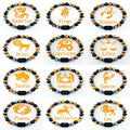 ✨ 12 Zodiac Sign Bracelet Homme – Natural Yellow Tiger Eye Stone & Hematite Constellation Bangle – Cancer, Taurus, Libra Astrology Bracelet for Women 2 12 Pieces 8 mm Beads