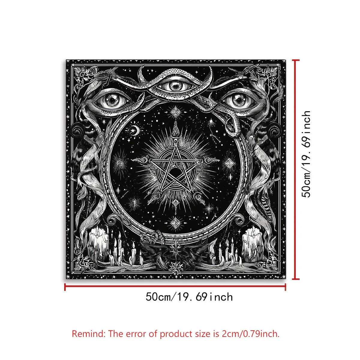 Pentagram Flowers & Plants Tarot Card Tablecloth Polyester Moon Tree of Life Altar Cloth Pagan Starry sky Divination Home Decor