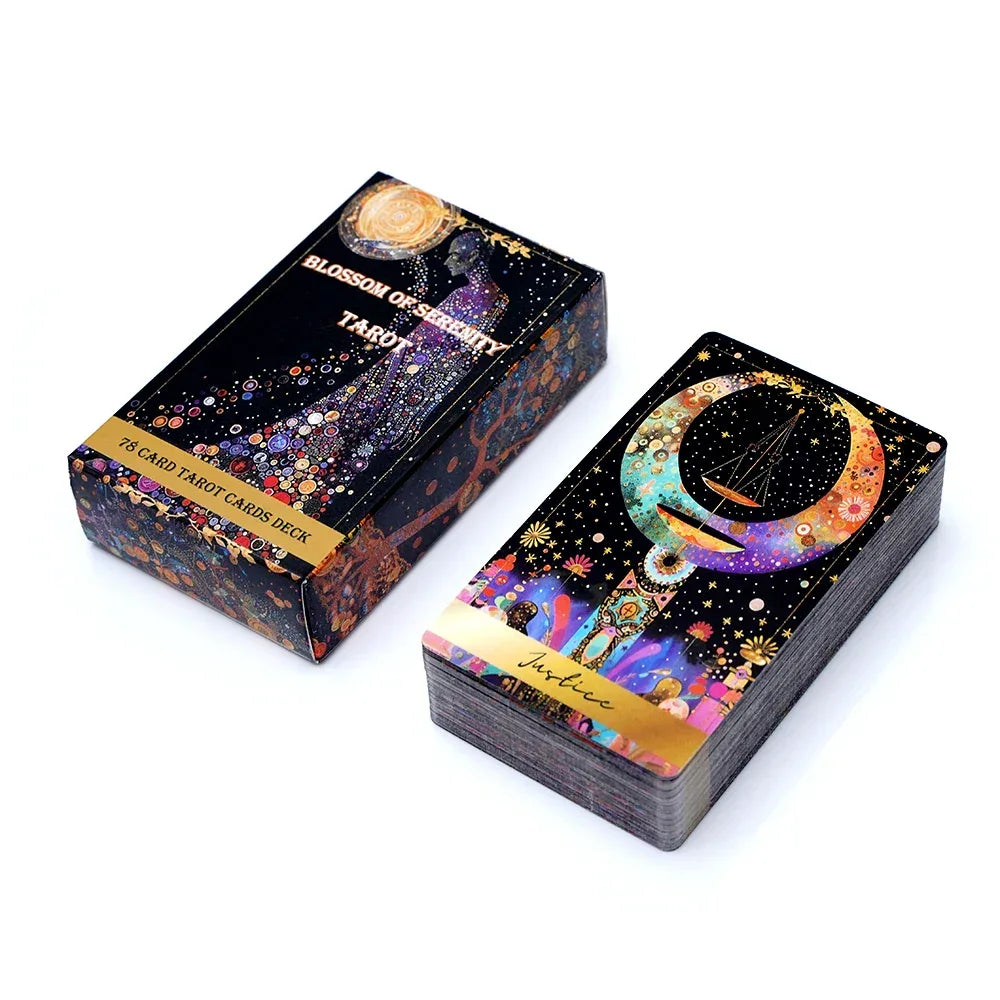 🌸 Blossom of Serenity Tarot Deck – 78 Custom Tarot Cards | 10.3 x 6 cm | Oracle Cards & Board Game Edition