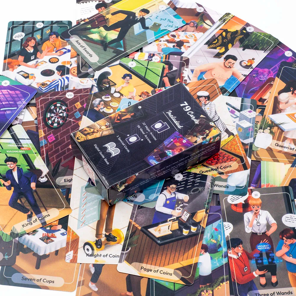 📖 78 Stories Tarot Deck – English Version Oracle Cards with PDF Guidebook | 79-Card Prophecy Deck for Family, Friends & Party Board Games