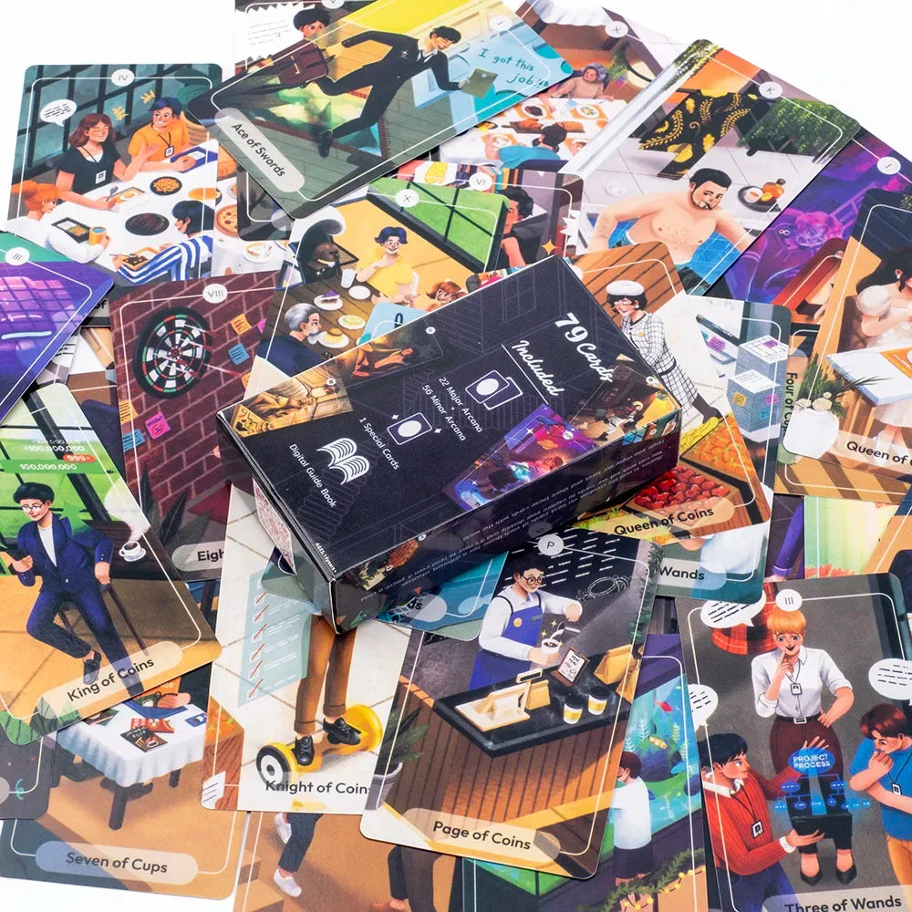 📖 78 Stories Tarot Deck – English Version Oracle Cards with PDF Guidebook | 79-Card Prophecy Deck for Family, Friends & Party Board Games