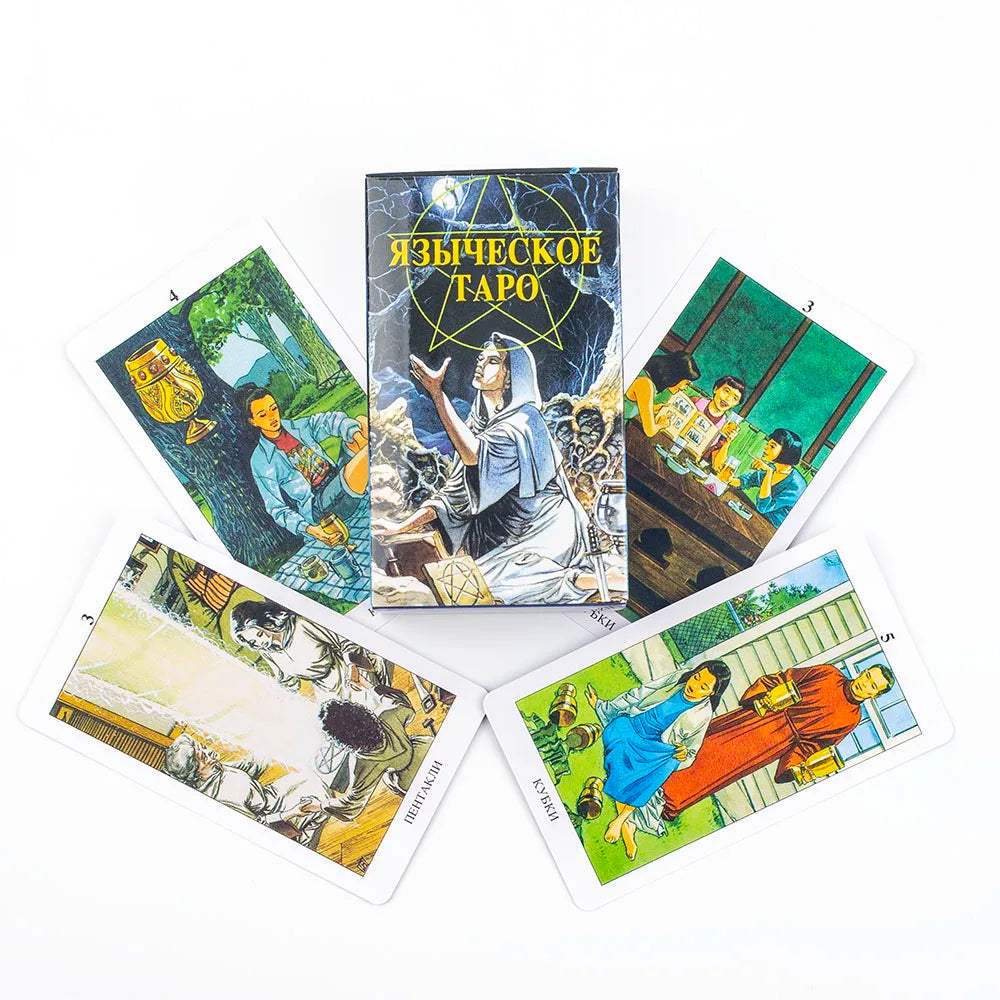 🌿 Russian Pagan Tarot Deck – Intricate 78-Card Set Featuring Mythical and Spiritual Visions for Deep Divination and Social Fun