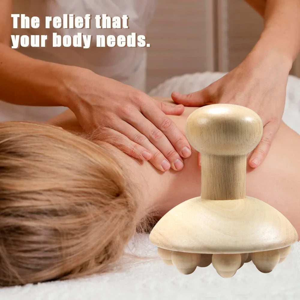 Wooden Handheld Massage Cup – Swedish Wood Therapy Cup for Lymphatic Drainage, Body Sculpting & Anti-Cellulite Gua Sha﻿