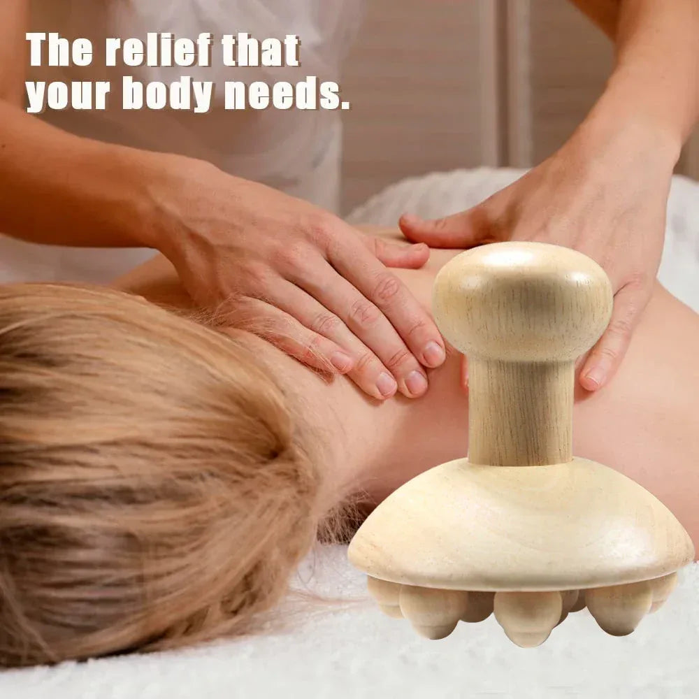 Wooden Handheld Massage Cup – Swedish Wood Therapy Cup for Lymphatic Drainage, Body Sculpting & Anti-Cellulite Gua Sha﻿