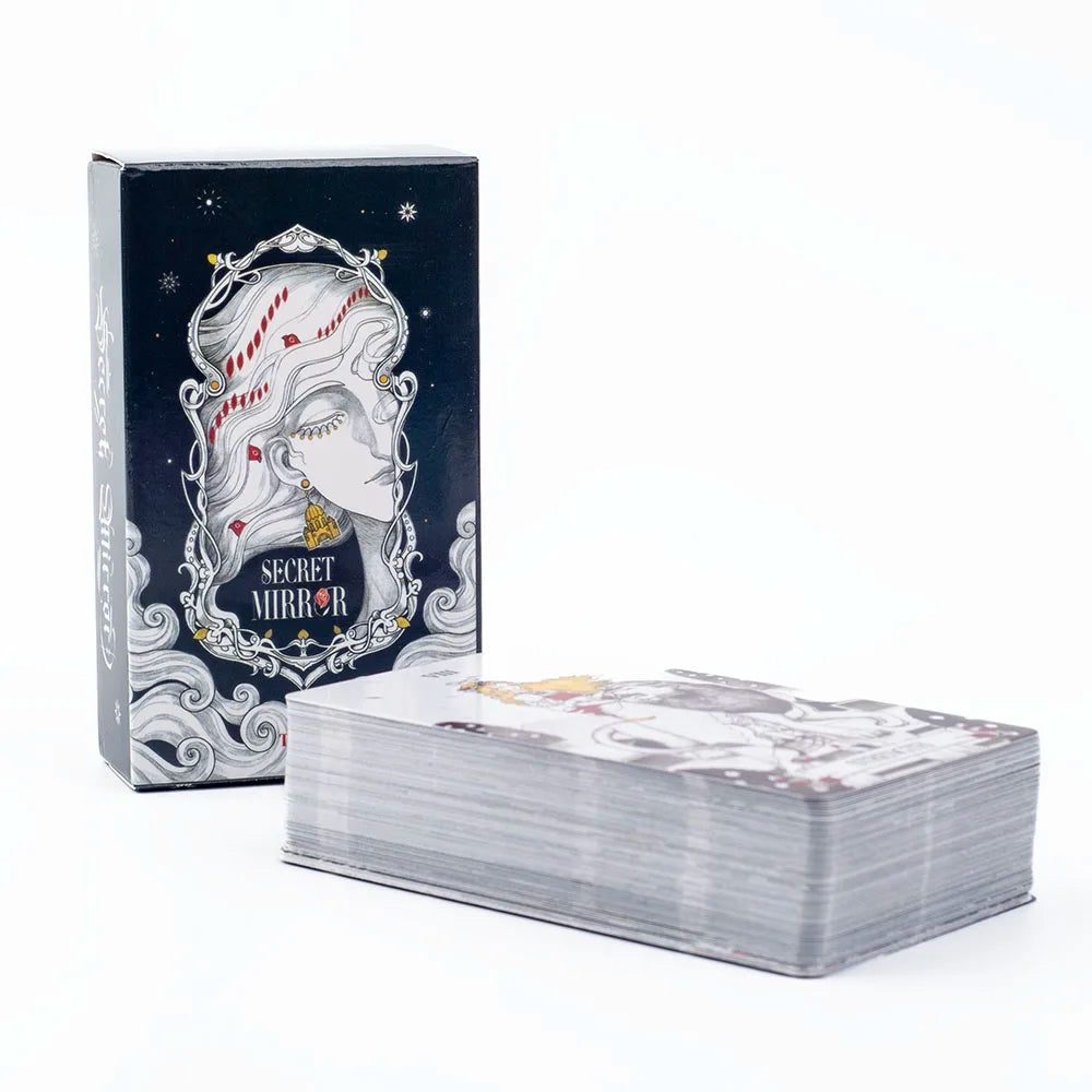 Secret Mirror Tarot – 80-Card English Divination Deck for Family Gatherings, Board Games, and Spiritual Exploration (12x7 cm)