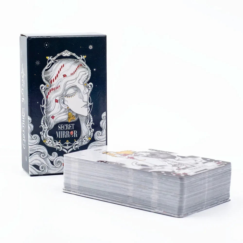 Secret Mirror Tarot – 80-Card English Divination Deck for Family Gatherings, Board Games, and Spiritual Exploration (12x7 cm)